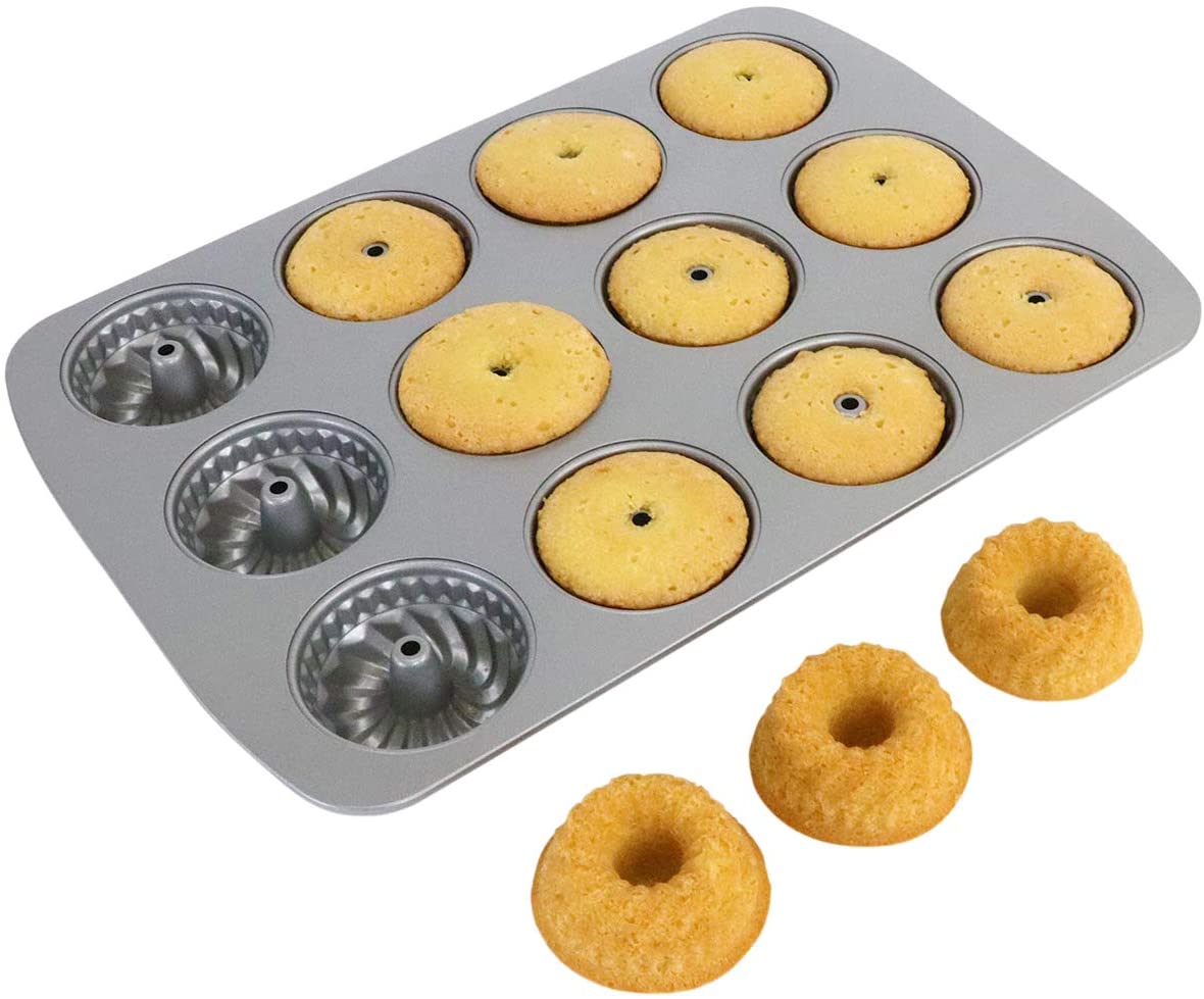 Non-stick leivontapelti, Minikakku Fancy Ring, 12 leivosta