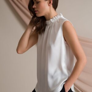 Darleen Sleeveless Blouse Soft White