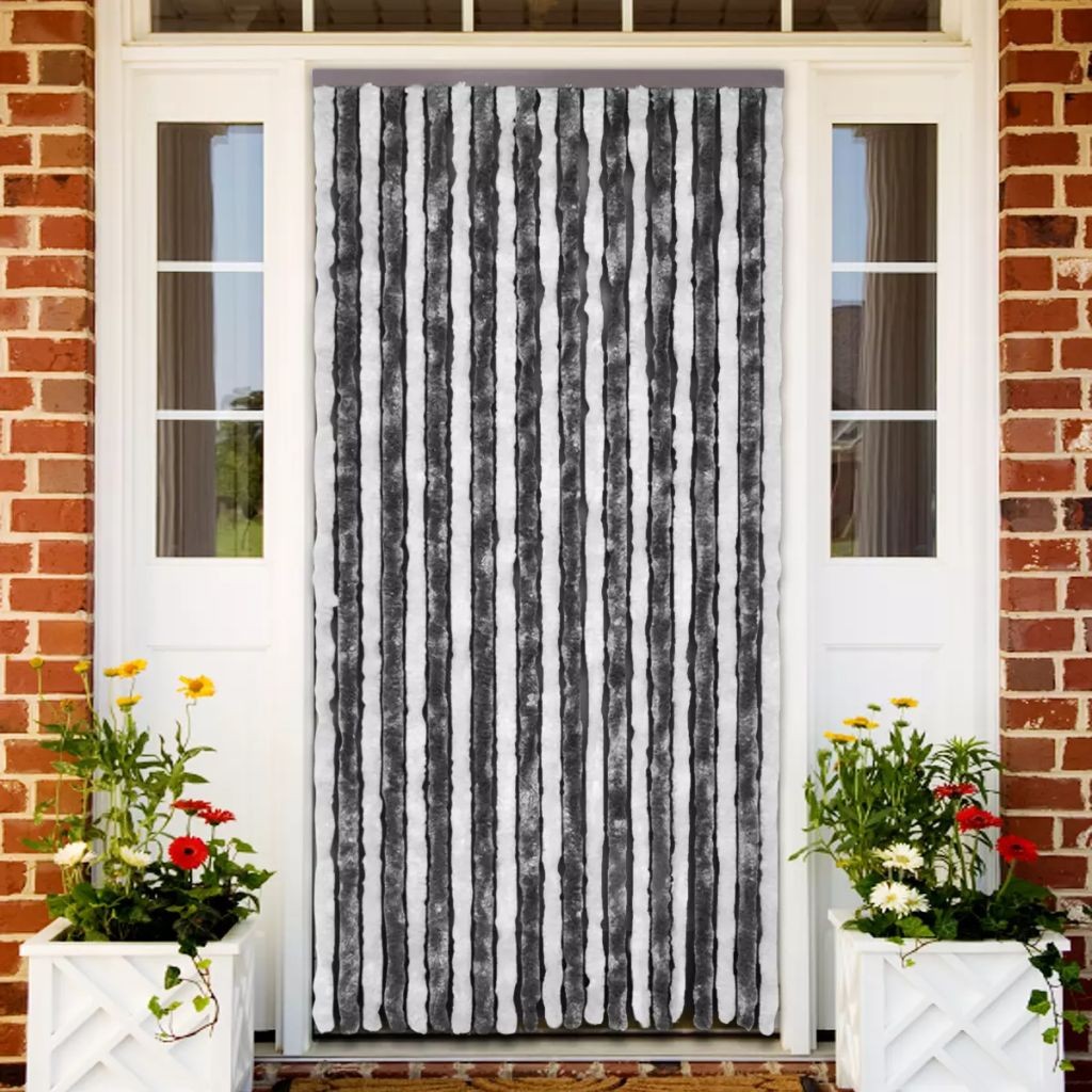 Hyönteisverho harmaa ja valkoinen 90x220 cm Chenille -