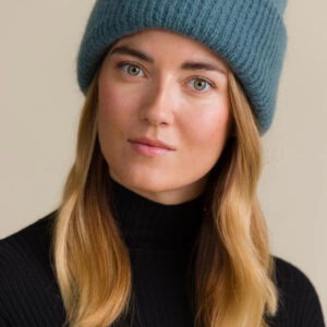 Emmi Mohair Rib Beanie Stormy Green