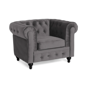 Manor House Chesterfield Lyx nojatuoli harmaa