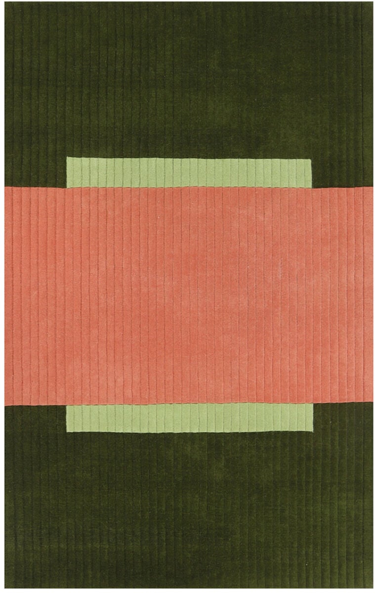 Finarte Jade villamatto 170x230 cm vihreä/pinkki