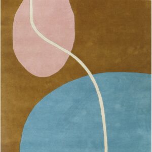 Finarte Ruukku villamatto 160x230 cm kulta/vaaleansininen