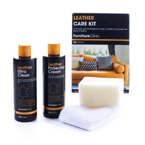 Nahanhoitosetti Furniture Clinic Leather Care Kit, 250 ml