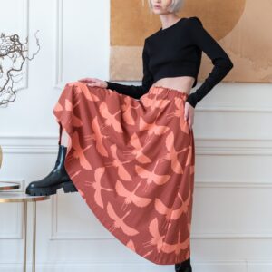 Flow Skirt Cranes Terracotta