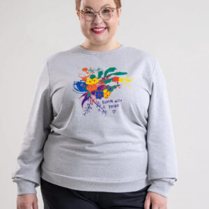 Bloom With Pride Sweater Grey