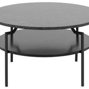 Goldington pyöreä sohvapöytä Ø80 cm musta marmori/musta