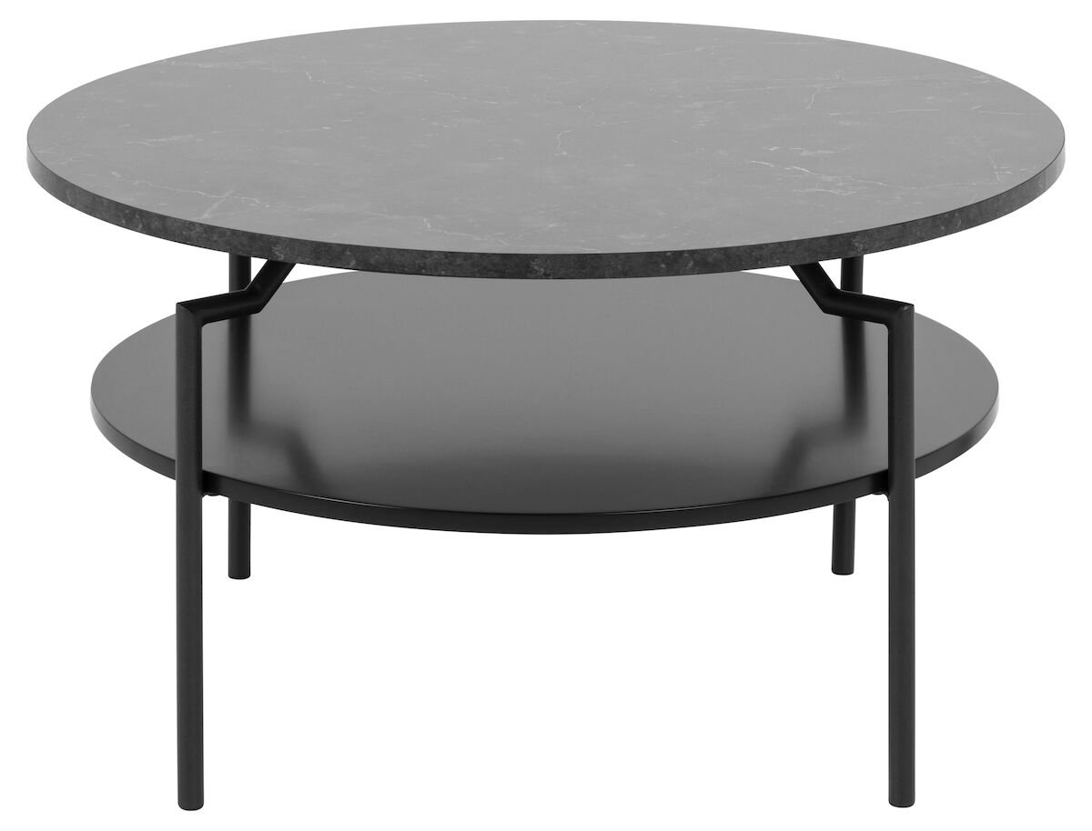 Goldington pyöreä sohvapöytä Ø80 cm musta marmori/musta