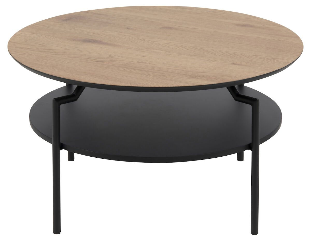 Goldington pyöreä sohvapöytä Ø80 cm tammi/musta