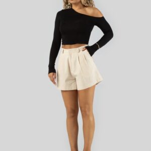 Hannah Linen Shorts Beige