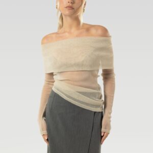 Bardot Kimaltava Paita Kultaisen Beige
