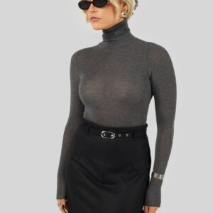 Belle Turtleneck Bodysuit Grey