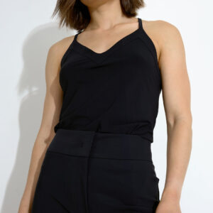 Harmony Rib Strap Top Black