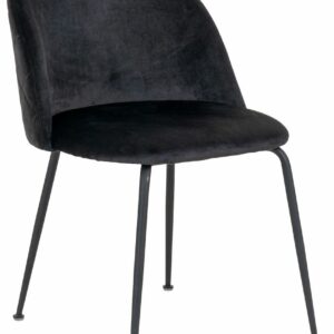 House Nordic Geneve samettituoli musta, mustat jalat
