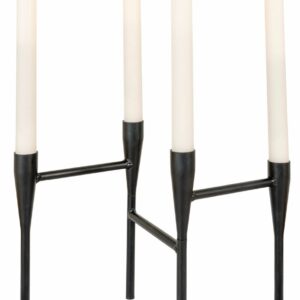House Nordic metallinen 4-os kynttilänjalka 15x28x21 cm musta