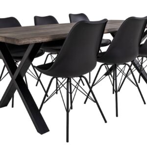 House Nordic Toulon-Oslo 6-hengen ruokailuryhmä tummanruskea/musta