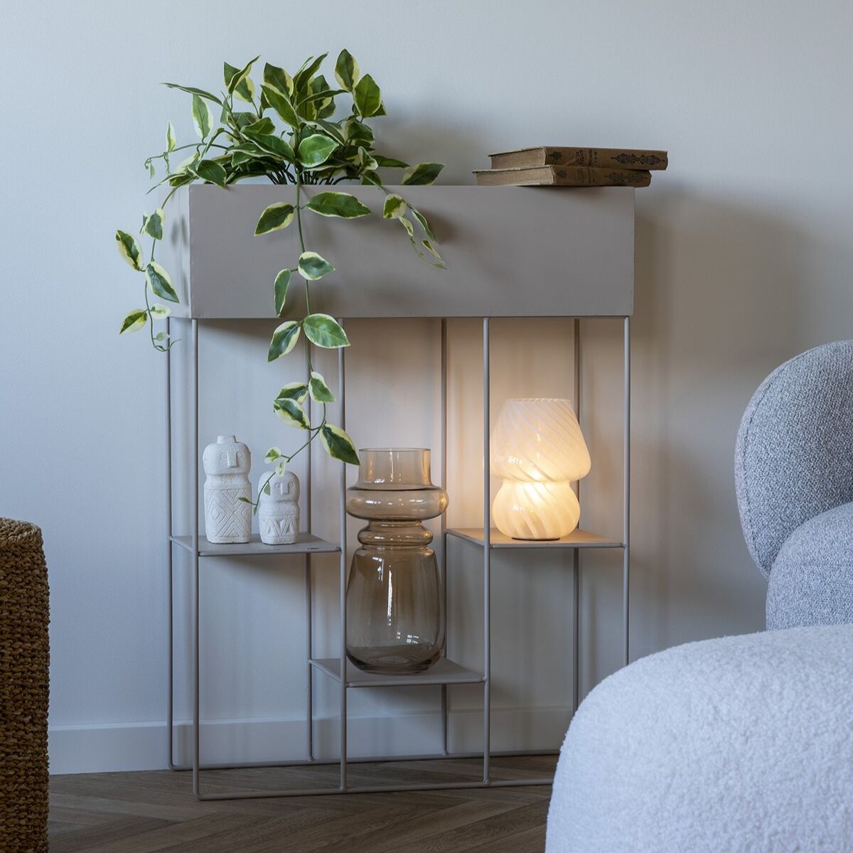 House Nordic Rabo kukkateline 3-hyllyllä hiekka