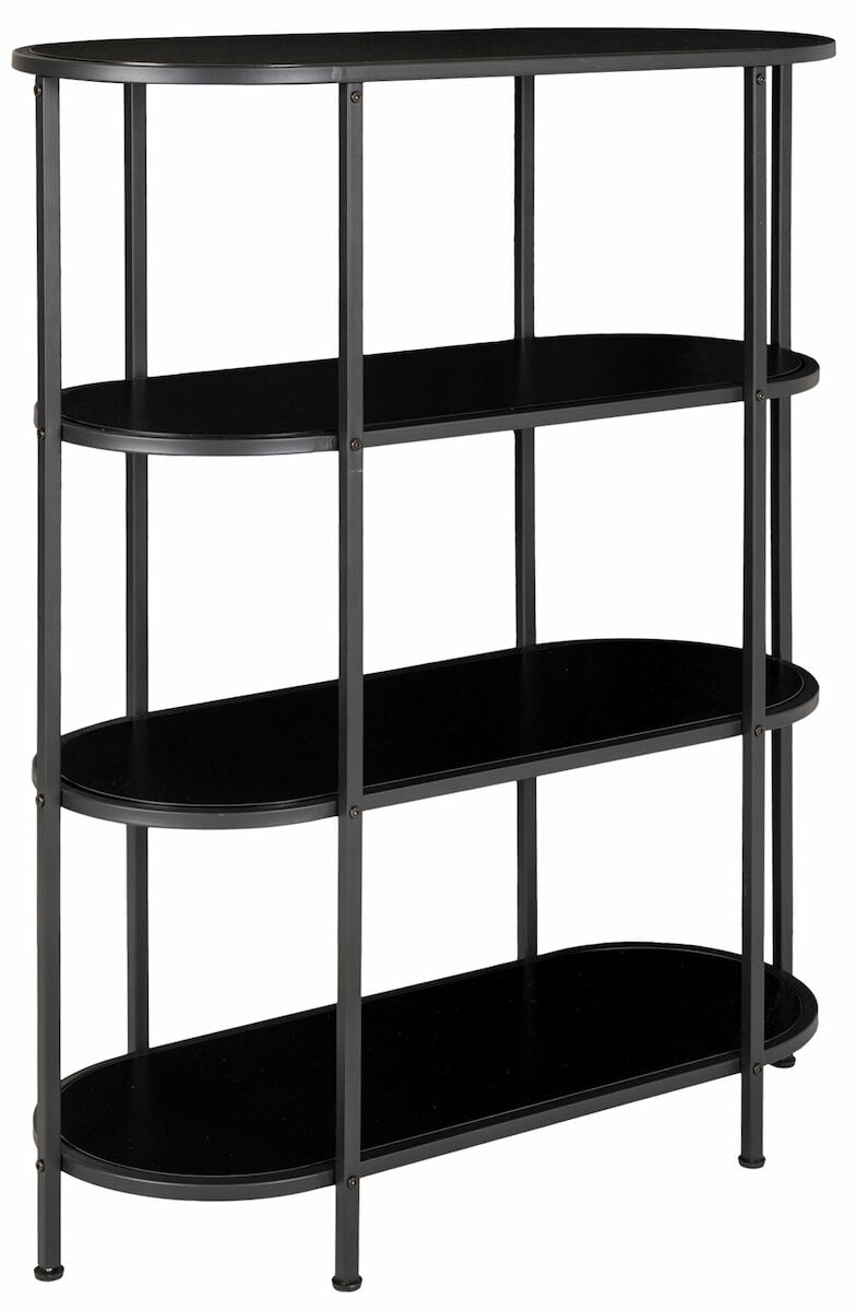 House Nordic Vita ovaali hylly 36x85x111 cm musta/musta