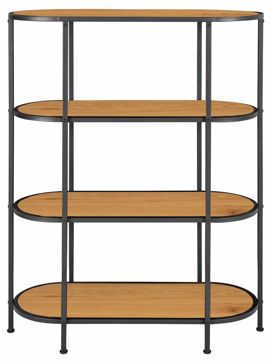 House Nordic Vita ovaali hylly 36x85x111 cm tammi/musta