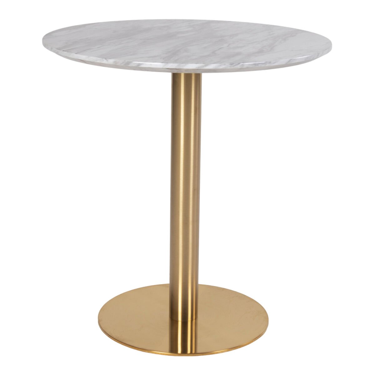 House Nordic Bolzano pyöreä ruokapöytä 70 cm marmori/messinki