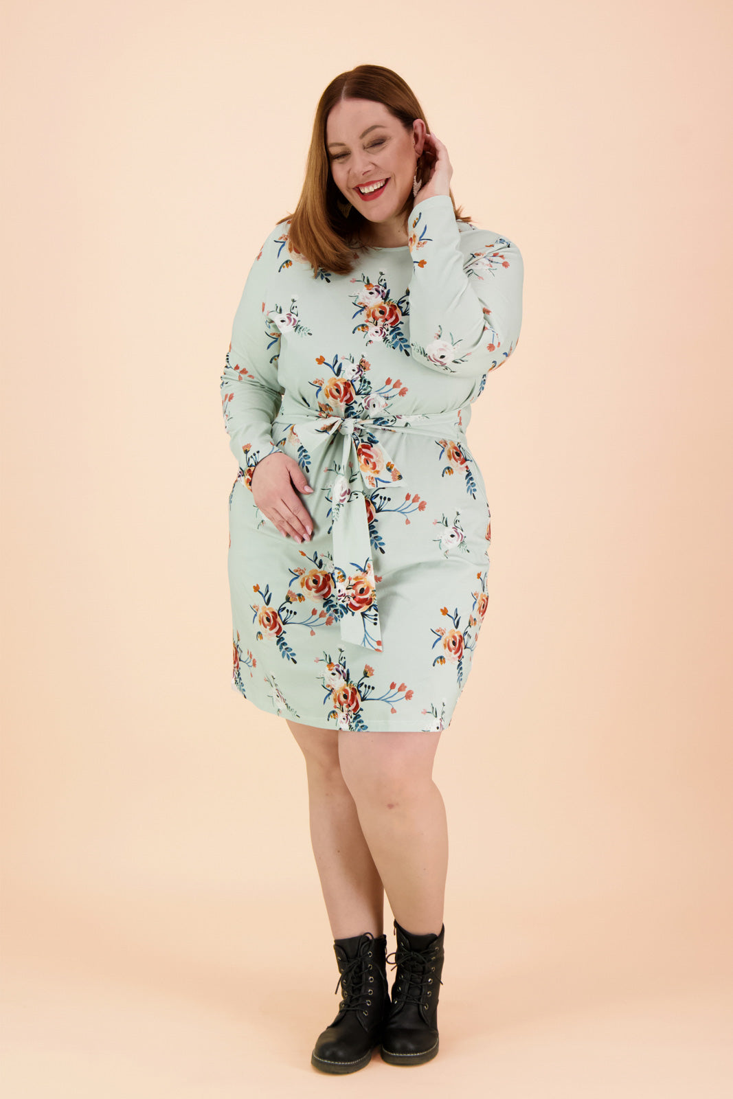 Belted Dress Jade Bloom Green