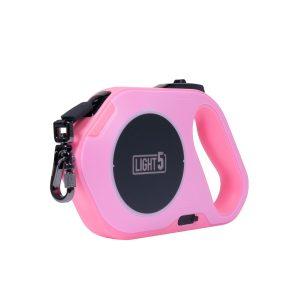 Talutushihna Light5 Doggo Led Leash, 5 m, Vaaleanpunainen