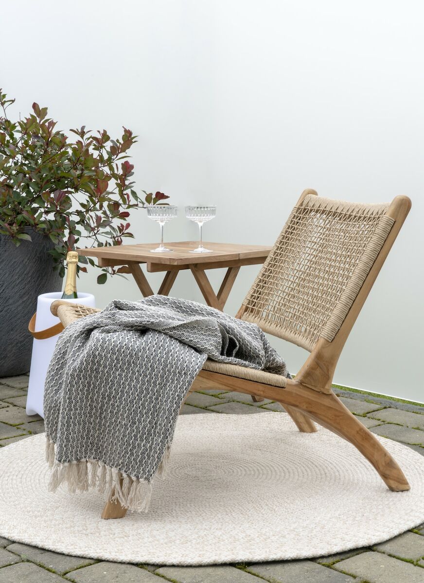 House Nordic Menorca pyöreä muovimatto ø120 cm hiekka sisä-/ulkokäyttöön