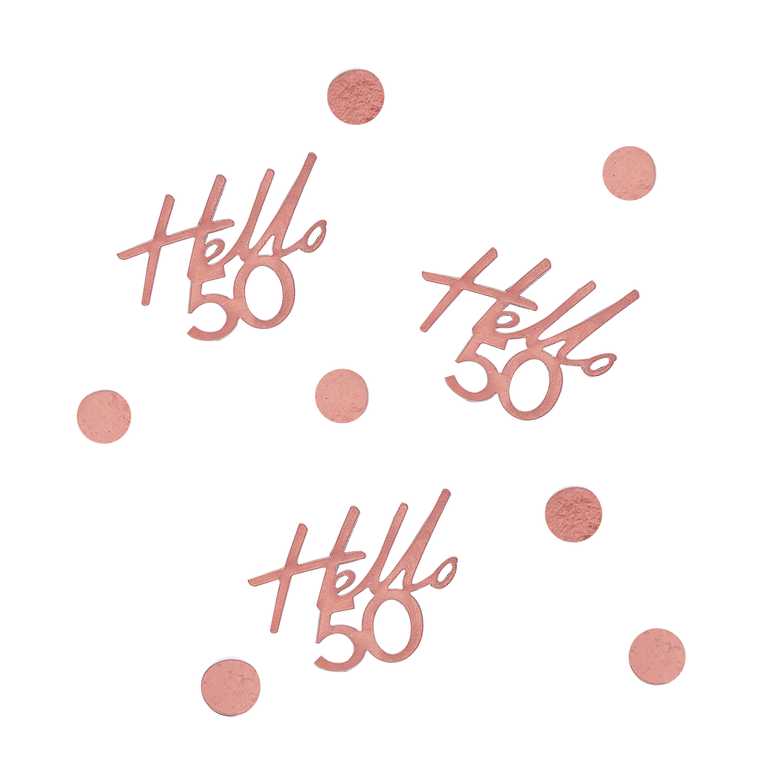Konfetit "hello 50", ruusukulta