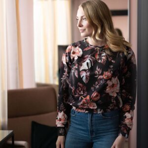 Casual Chic Print Shirt Harvest Poppies