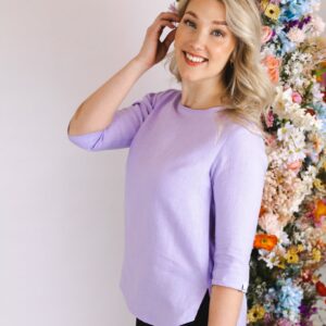 Classic Linen Blouse Lupine Purple