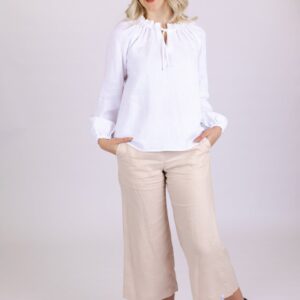 Culottes Linen Trousers Sandshell Beige