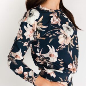Casual Chic Print Shirt Midnight Lily Blue