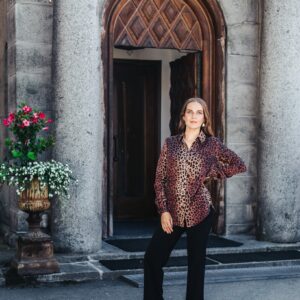 Chloe Button-up Shirt Coco Leo Brown