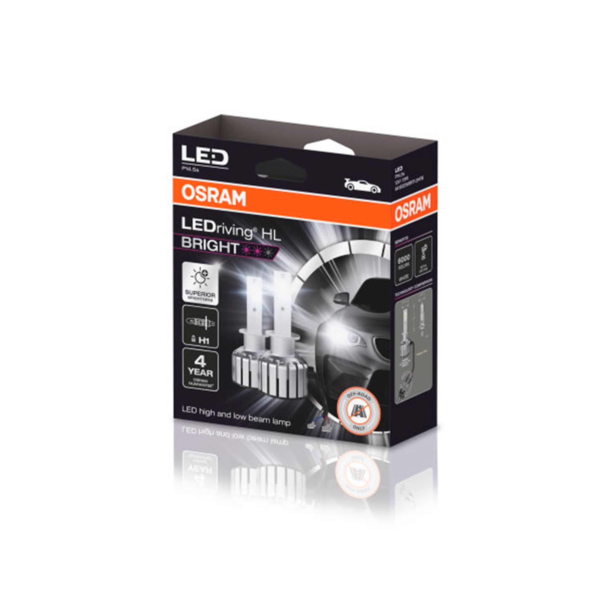 LED-ajovalopolttimot Osram LEDriving HL Bright, H1