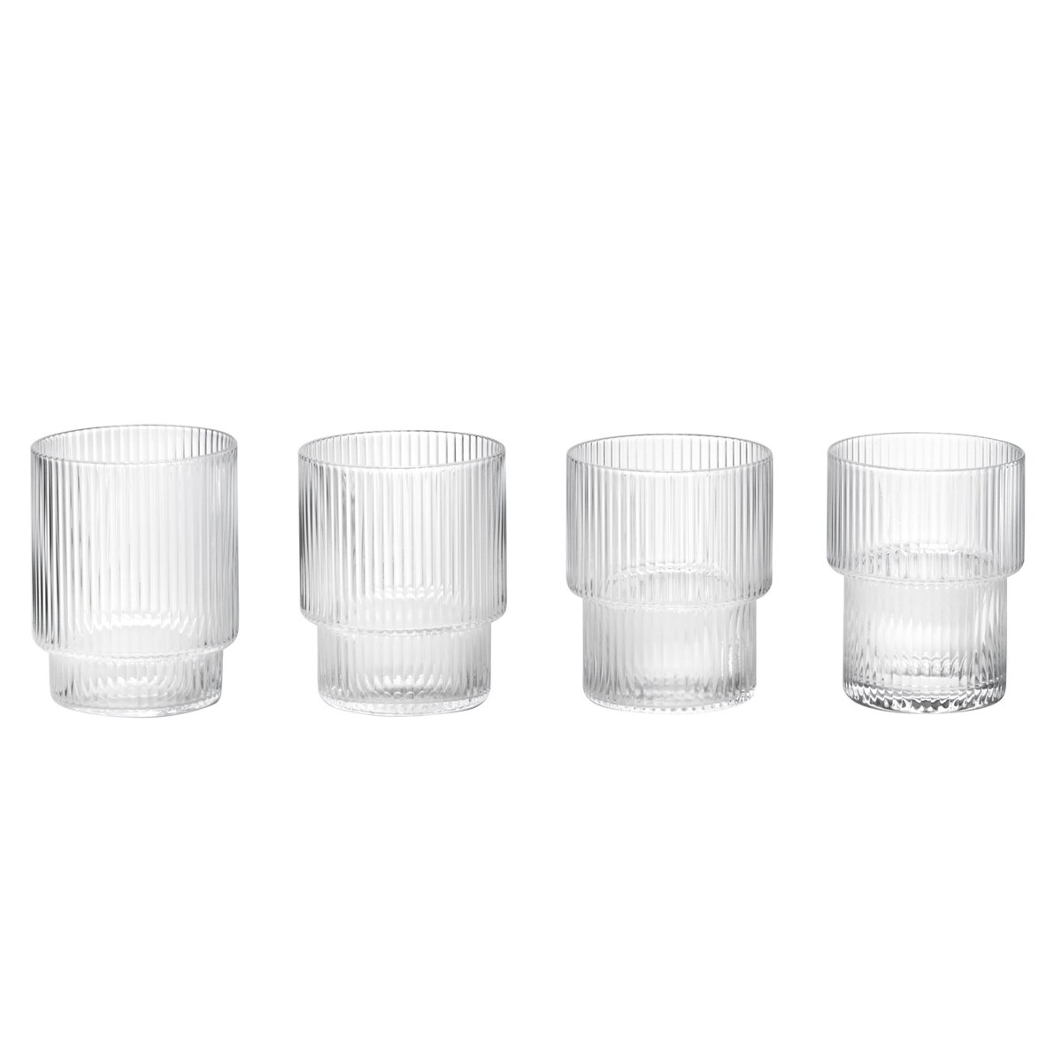 Ferm Living Ripple lasi 4 kpl kirkas