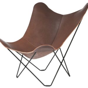 Cuero Design lepakkotuoli Pampa Mariposa Chocolate, musta jalka