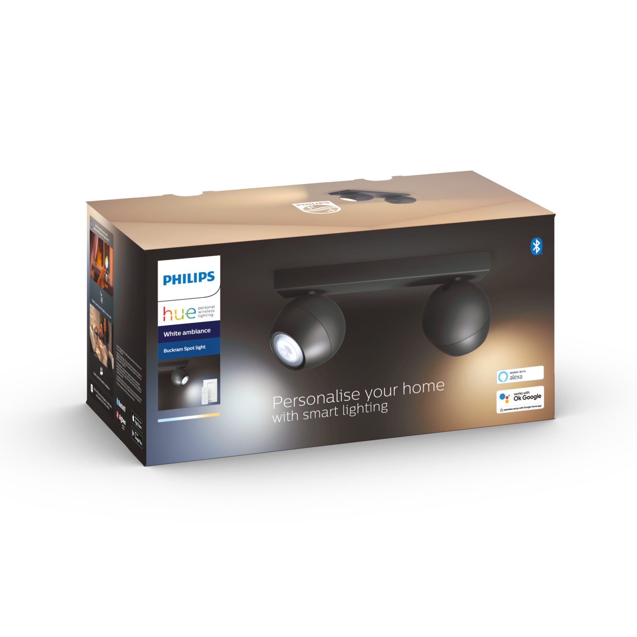 Kattovalaisin Philips Hue Buckram Double, GU10, Musta