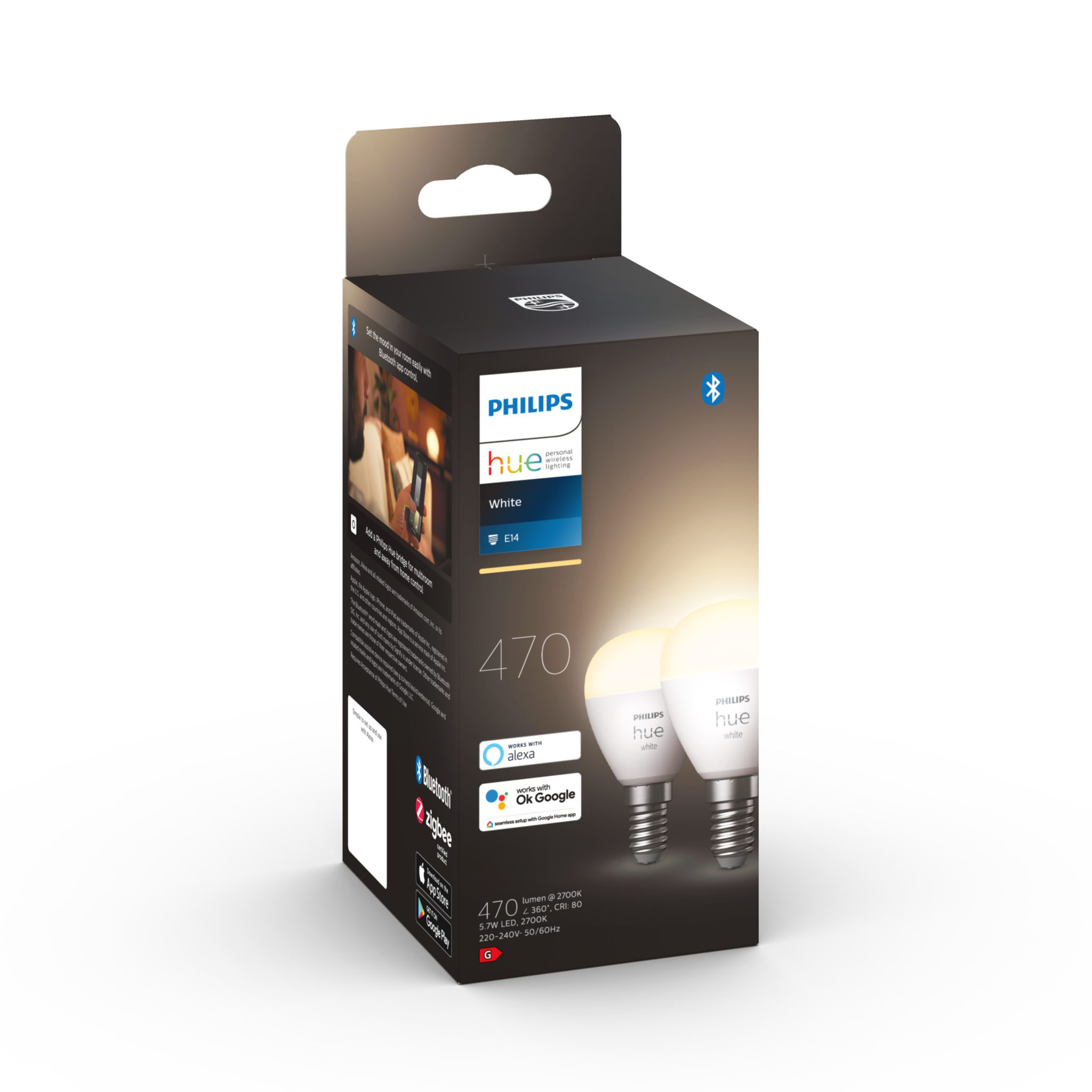 Led-älylamppu Philips Hue White, E14, 2700K, 2 kpl