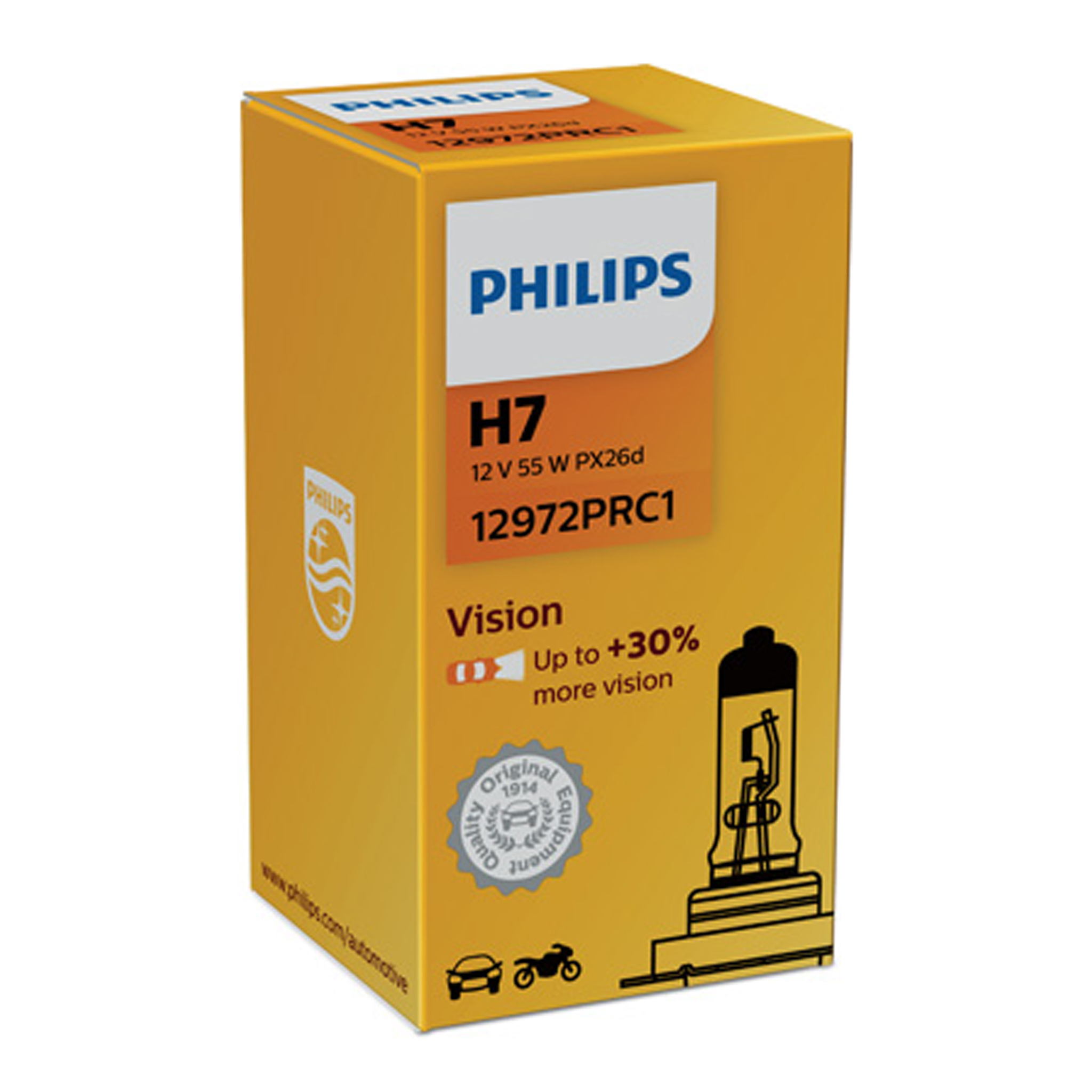 Halogeenipolttimo PHILIPS Vision +30%, 55W, H7