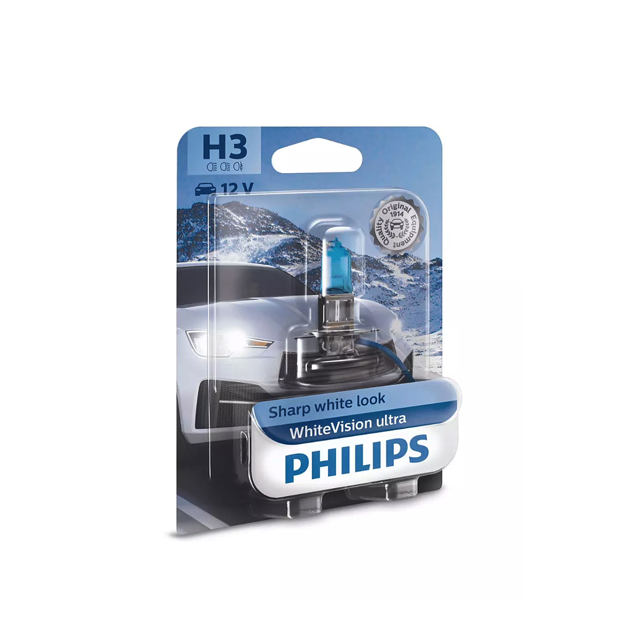 Halogeenipolttimo PHILIPS WhiteVision ultra, 55W, H3, 1 kpl