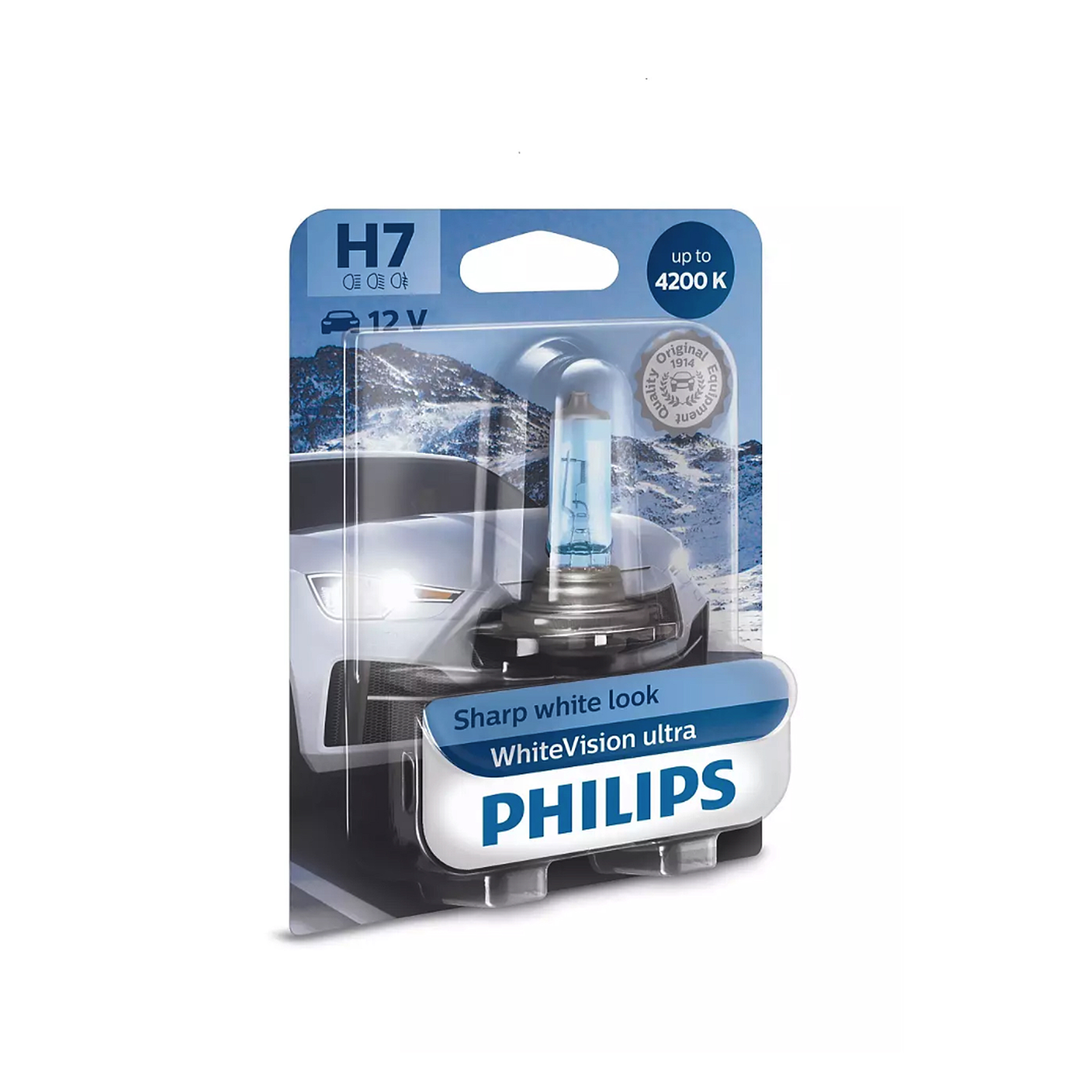 Halogeenipolttimo PHILIPS WhiteVision ultra, 55W, H7, 1 kpl