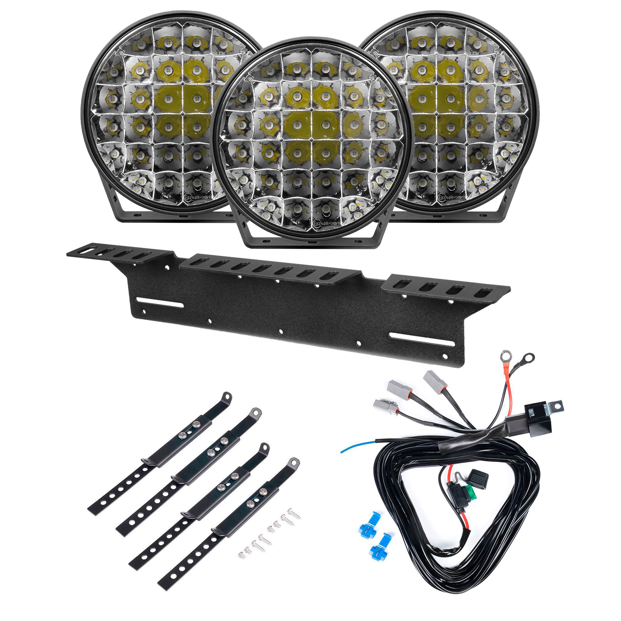 Lisävalo Purelux 9110 UNLIMITED Gen4 - Pyöreä / 23 cm / 175W / Off-road, 3 kpl - Täydellinen setti