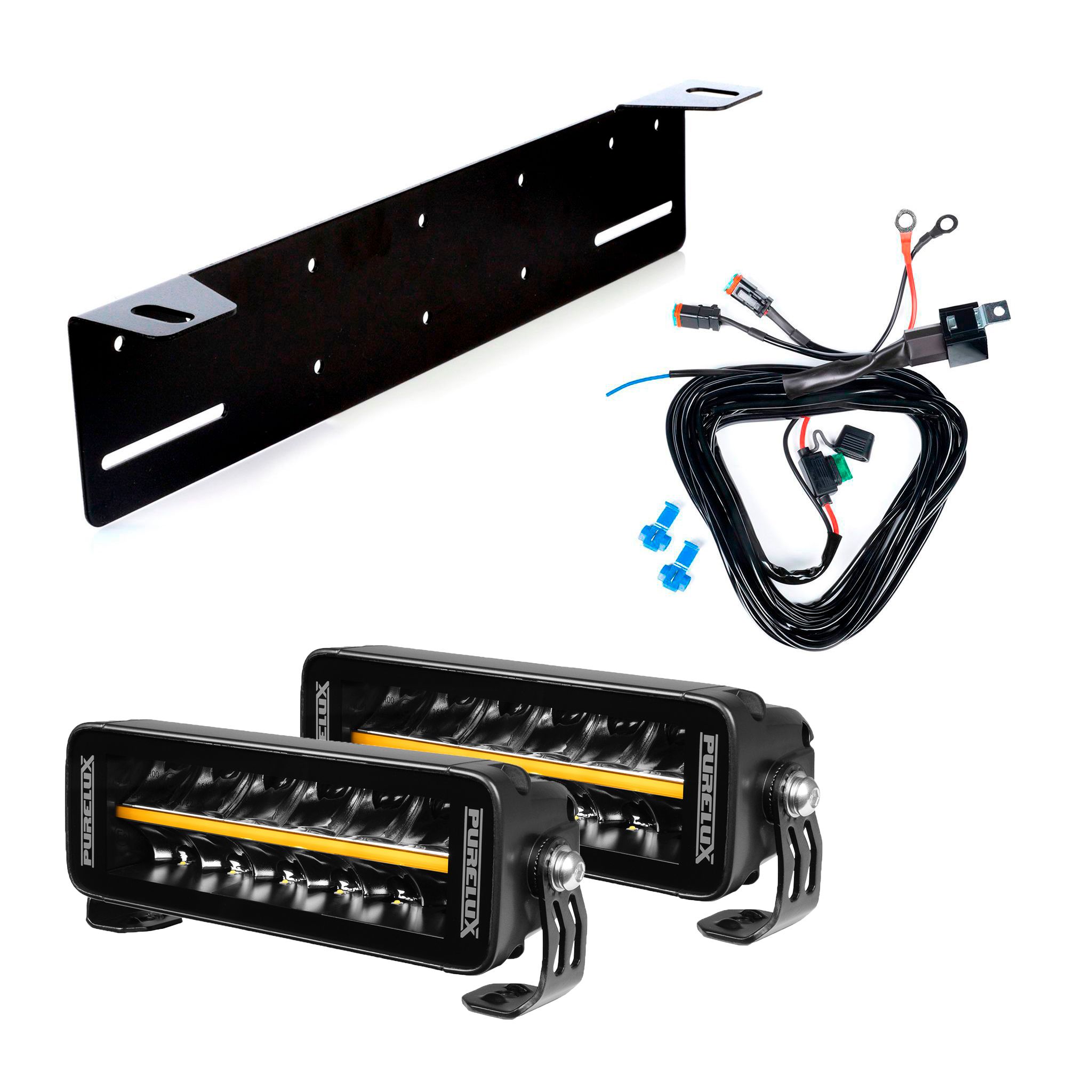 Lisävalo Purelux Black Boost S200 Gen3 - Suora / 20 cm / 60W / Ref. 25, 2 kpl - Täydellinen setti (Alakiinnitys)