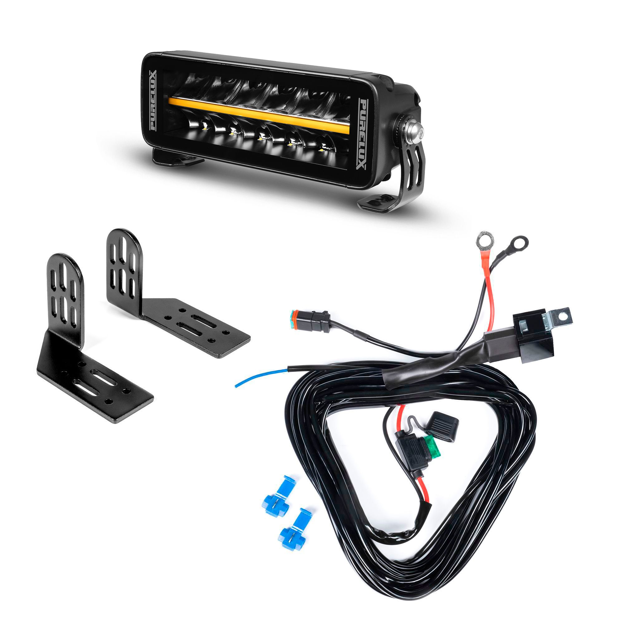 Lisävalo Purelux Black Boost S200 Gen3 - Suora / 20 cm / 60W / Ref. 25, 1 kpl - Täydellinen setti (Päätykiinnitys)