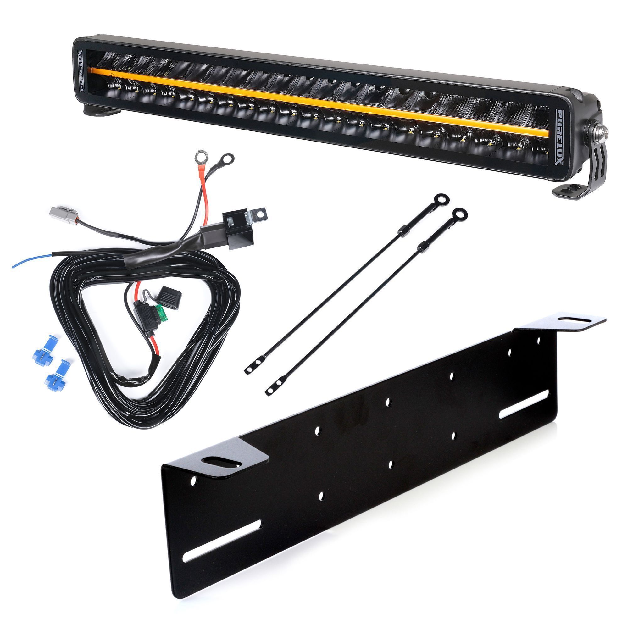 Lisävalo Purelux Black Boost S560 Gen3 - Suora / 56 cm / 200W / Ref. 50, 1 kpl - Täydellinen setti kilpitelineellä