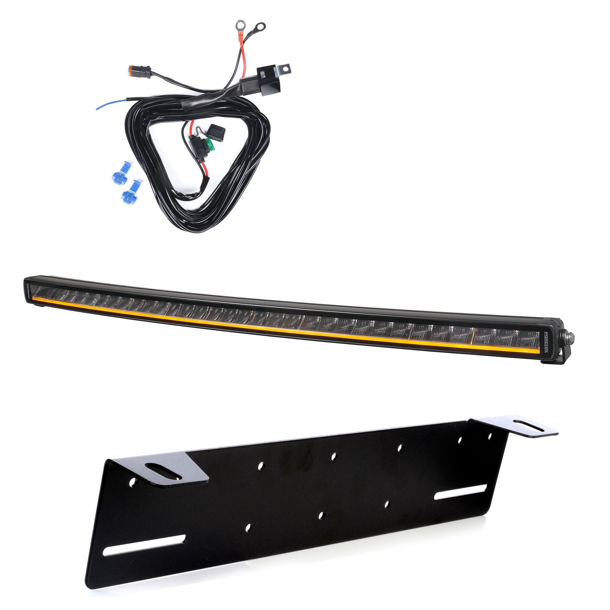 Lisävalo Purelux Black X-Slim C800 Gen3 - Kaareva / 80 cm / 165W / Ref. 40, 1 kpl - Täydellinen setti