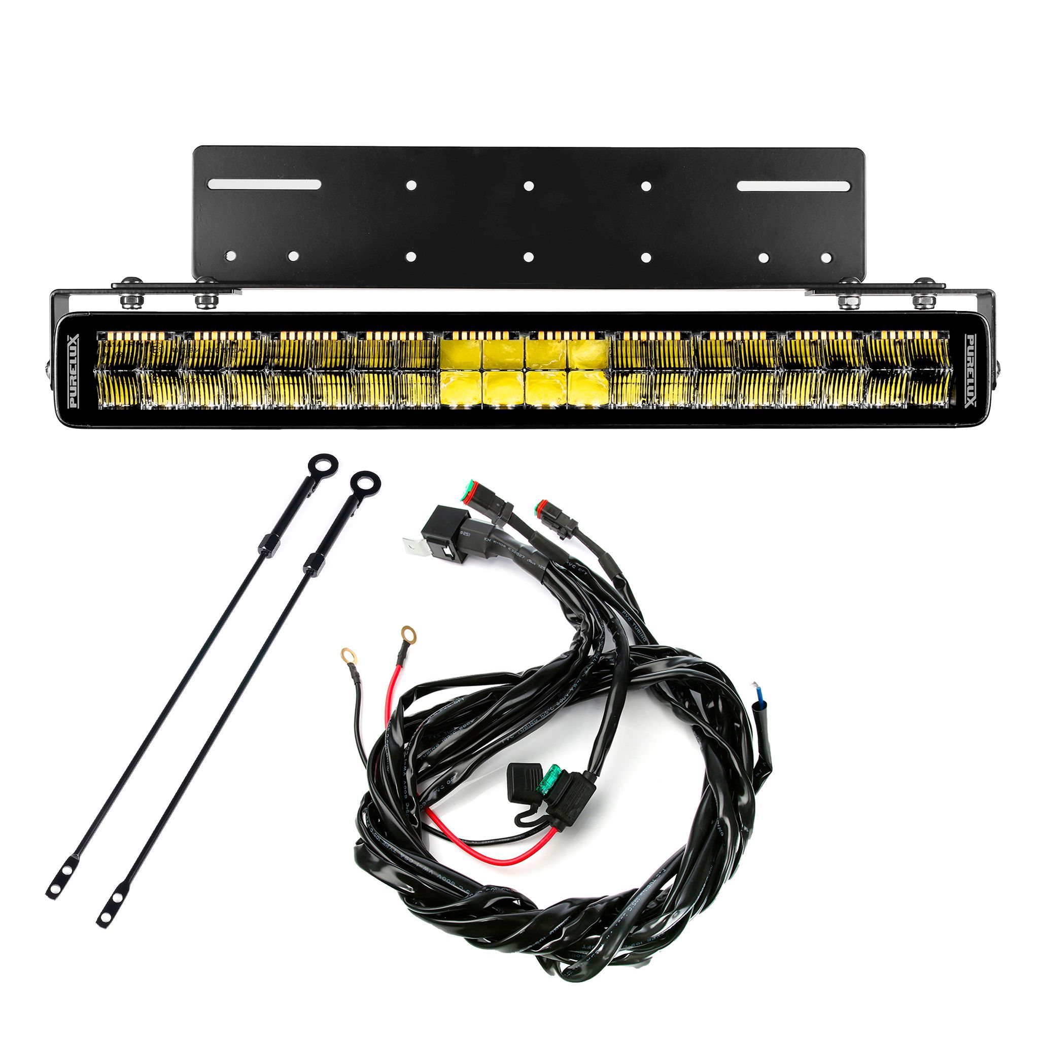 Lisävalo Purelux Flash S560 - Suora / 56 cm / 200W / Ref. 45, 1 kpl - Täydellinen setti uppoasennustelineellä