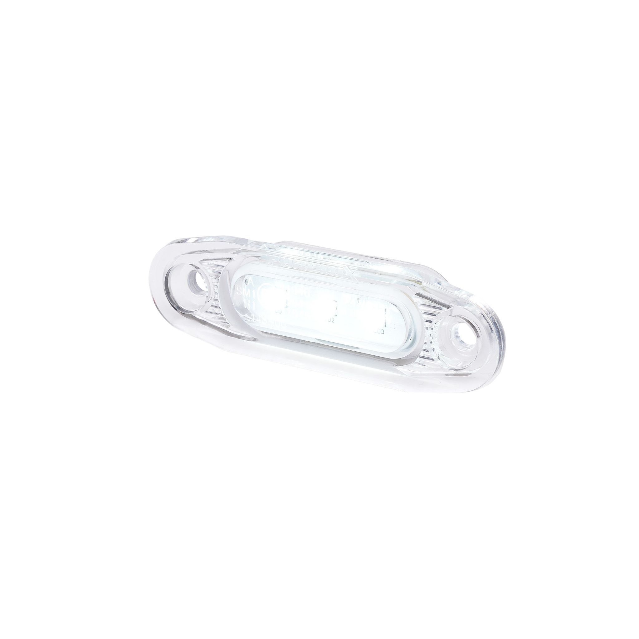 Huomiovalo /Äärivalo Purelux Side Marker - 12/24V / 79 mm, Valkoinen