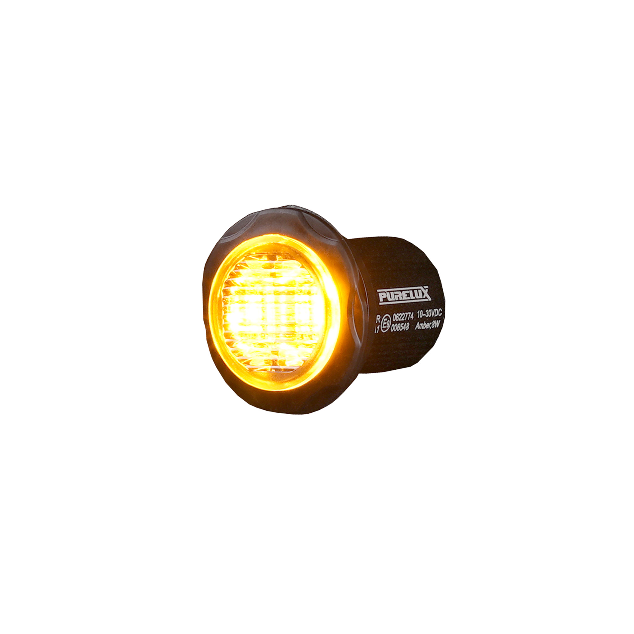 Varoitusvalo / Tasovilkku Purelux Strobe Pyöreä - 12/24V / 8W / 36 mm, 1 kpl