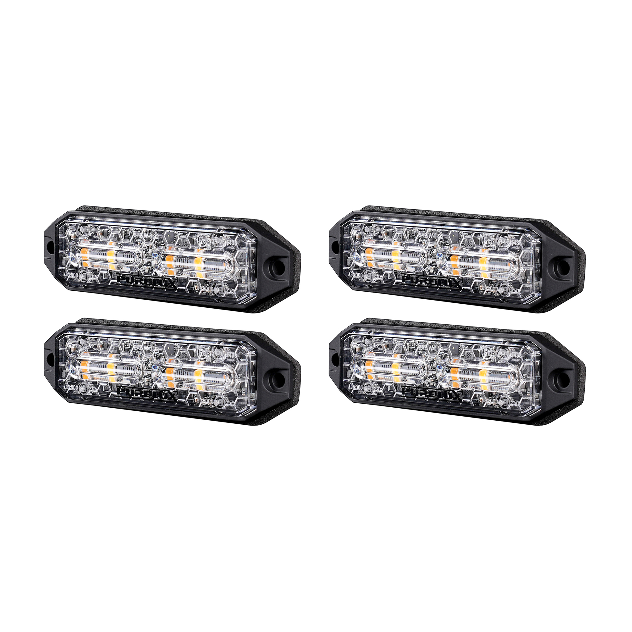 Varoitusvalo / Tasovilkku Purelux Strobe HD - 12/24V / 15W / 98 mm, 4 kpl